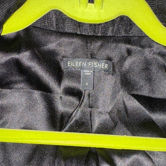 Eileen Fisher sz LG Silk Chenille Water Lily Jaquard Blazer Fully Lined MINT - Picture 10 of 11